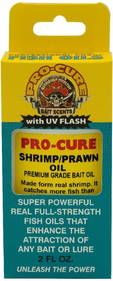 Pro-Cure Shrimp/Prawn Bait Oil 2 oz Bottle Fishing Scent w/UV Flash - Image 1 of 1