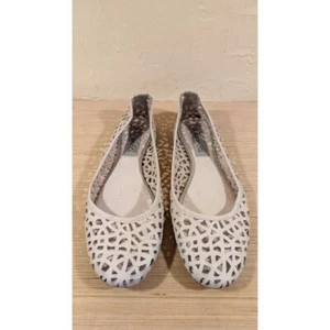 Diane B Milano Shoes Leather Cutout Ballet Flats Size 39 White - Picture 1 of 6