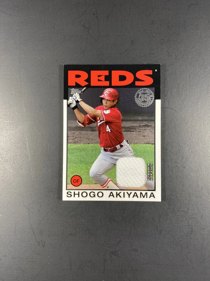2021 Topps Series 1 #86R-SA Shogo Akiyama 1986 Topps Jersey Relic Reds - Image 1 of 2