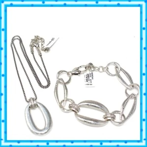 Brighton Meridian Lumens Nexus Brushed Silver Bracelet Necklace Set NWT $186 - Picture 1 of 4