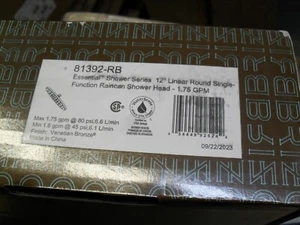 Delta Brizo 81392-RB Essential 12" Redondo Raincan Cabezal de Ducha Venetian Bronze 175 - Imagen 1 de 1