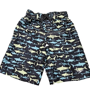 Speedo Swim Trunks Shorts Big Boys Medium Sharks Mesh Lined Elastic Waist Pocket - Picture 1 of 8