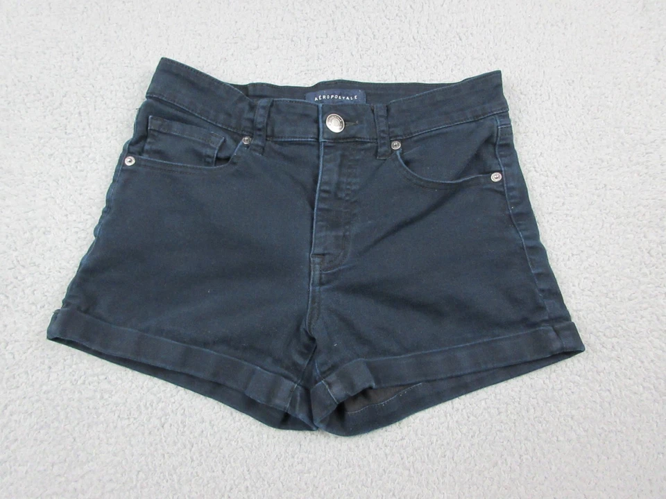 Pantalones Cortos Aeropostale Mujer 8 Azul Chino Tiro Alto Midi Bolsillos Damas 26X11 Foto 1 de 4