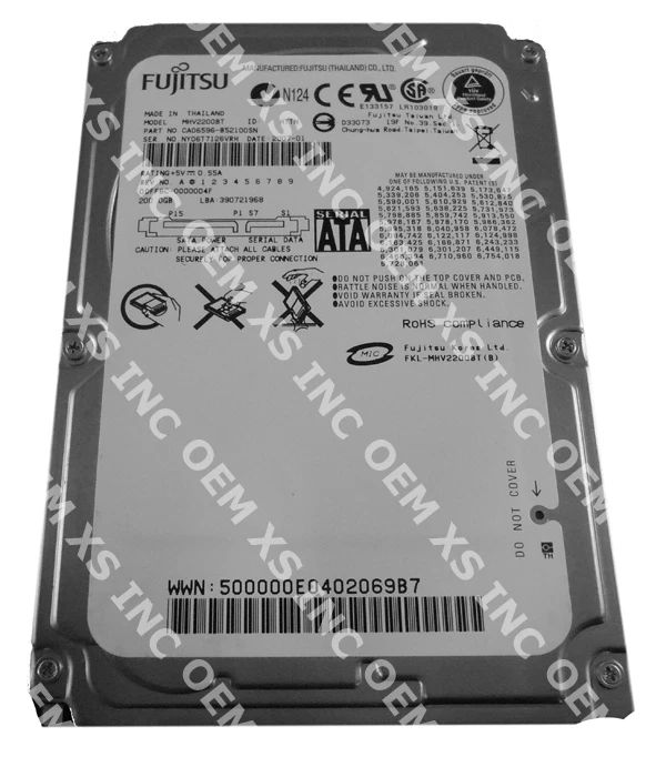 Fujitsu MHV2200BT Mobile 2.5" MHV2200BT Hard Drive 200GB SATA 1.5Gb/s New Pull - Image 1 of 2