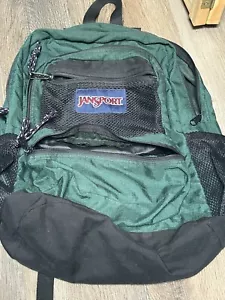 Mochila vintage Jansport años 90 verde oscuro 4 bolsillos con cremallera malla delantera y lateral - Imagen 1 de 7