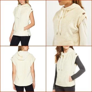 COLUMBIA MUJER FIRESIDE LL SHERPA CHALECO ENCOGIMIENTO DE HOMBROS CAPUCHA CANGURO BOLSILLO BISQUE MARFIL M - Imagen 1 de 6