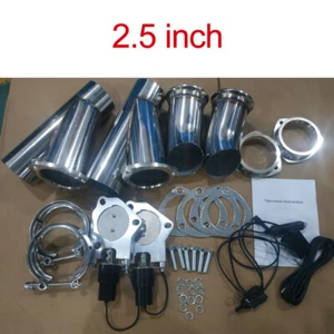2.5in'' Electric Exhaust Valve Y Catback Pipe kit with Manual Control Dump Valve - Picture 1 of 14