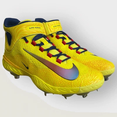 Nike Alpha Huarache Elite 4 Mid Baseball Cleats Acuna FZ3466-700 Mens size 12.5 - Image 1 of 4