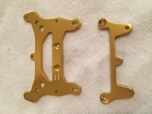 KYOSHO LEGENDARY SERIES, TURBO OPTIMA, JAVELIN, FRONT & REAR STAYS, GOLD, OT217G - Picture 1 of 4