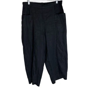 Habitat Linen Capri Pull On Pants Black Size Medium - Picture 1 of 4