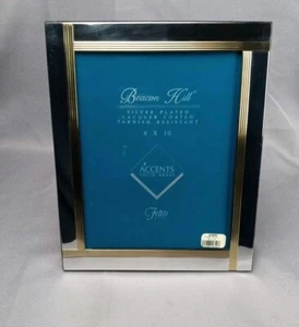 Fetco Beacon Hill Silver Plated Solid Brass Photo Picture 8 X 10 Frame Home Wall - Picture 1 of 13