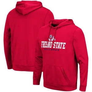 Men's Colosseum Red Fresno State Bulldogs Lantern Pullover Hoodie - Picture 1 of 3