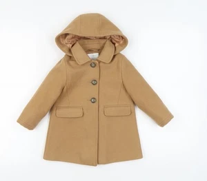 Next Girls Brown Mid-Length Hooded Coat 2-3 Years - Picture 1 of 12