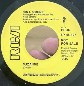 RARE Jazz Soul Promo 45 NINA SIMONE Suzanne / Suzanne RCA YELLOW Breaks - Picture 1 of 4