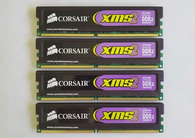 8GB 2GBx4 PC2-6400 DDR2-800 CORSAIR CM2X2048-6400C5 XMS2-6400 RAM MEMORY KIT - Image 1 of 3