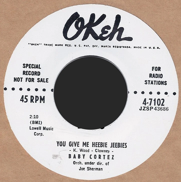 R&B REPRO:  BABY CORTEZ - You Give Me Heebie Jeebies/Honey Baby OKEH - Image 1 of 1