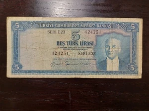 Turkey 5 Lira 1930, P-154 - Picture 1 of 2