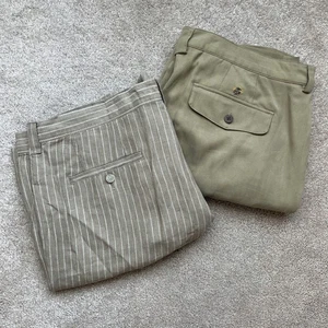 Tommy Bahama Pantalones Cortos Lote de 2 Para Hombres 42 Lino Seda Caqui Vacaciones Clásico Golf  - Imagen 1 de 11