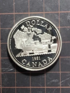 1981 KANADA SILBER DOLLAR ZUG PROOF GEM BU BANKFRISCH wunderschöne Münze - Bild 1 von 4