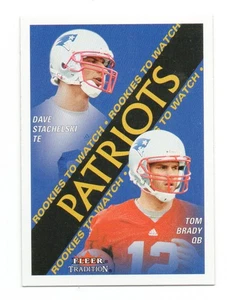 Fleer Tradition 2000 Dave Stachelski Tom Brady New England Patriots RC 352 - Imagen 1 de 2