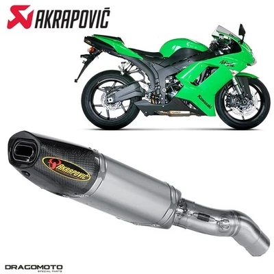 Scarico KAWASAKI ZX-6 R 600 Ninja 2007-2008 AKRAPOVIC Titanio S-K6SO5-HACT Foto 1 de 4