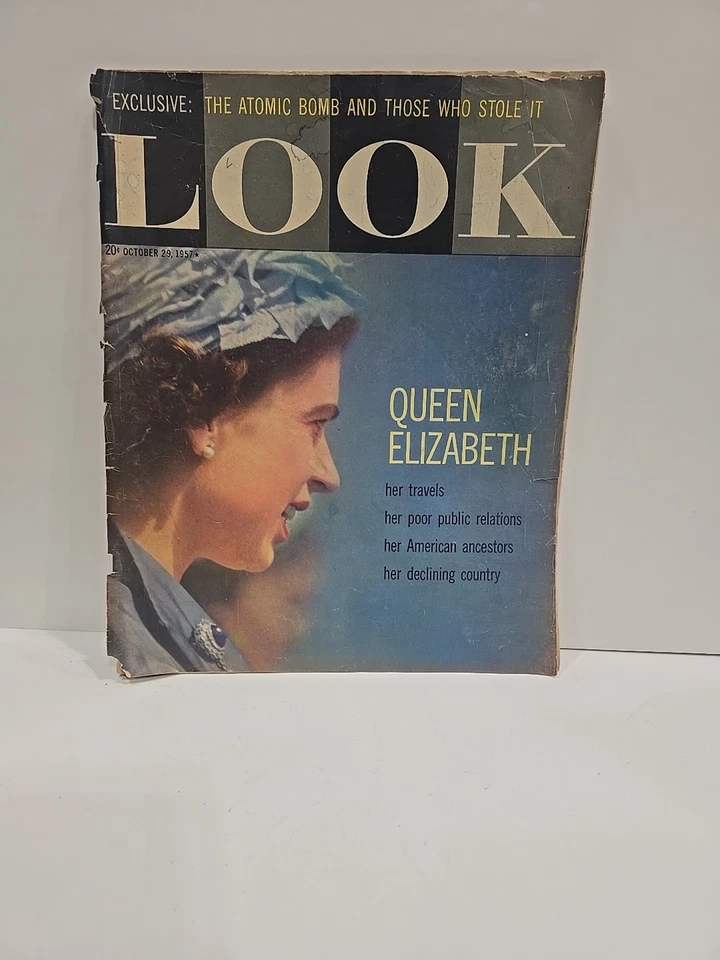 VINTAGE OCTOBER 29, 1957 LOOK MAGAZINE ATOMIC BOMB AND THOSE WHO STOLE IT  - Image 1 of 4