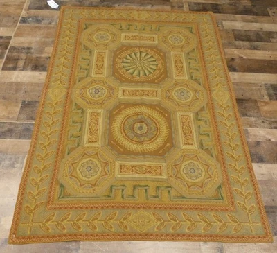 4'x6' New Stunning New French Aubusson Hand knotted wool Chic Needlepoint rug - Image 1 of 4