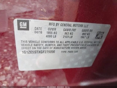 Speedometer Cluster Z 4th Digit New Style VIN T MPH Fits 16 MALIBU 977944 - Image 1 of 4