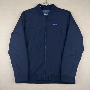 Patagonia Zemer Bomber Uomo GRANDE Nero Giacca Isolata Esterno Logo Tasche - Foto 1 di 12