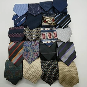 20x Pure Silk Ties, Mixed Designs, Good Makes, Wearable, Need Dry Cleaning 3-4" - Picture 1 of 22