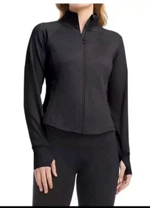 JOCKEY Womens Black Tulip Hem Yoga Full Zip Jacket Size.XL. BG - Picture 1 of 2