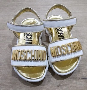 Moschino Baby Schuhe, Sandalen, Weiß/Gold, Gr. 24 - Bild 1 von 4