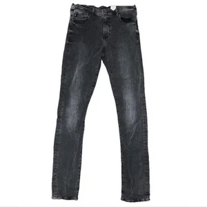 H&M Damen Jeans Straight Leg Gr. 32 schwarz distressed - Bild 1 von 4