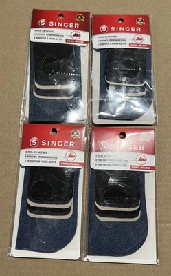 SINGER Denim & Twill Iron-On Patches Repair Kit Combo 8 Pc - Lot Of 4 Packs - Image 1 of 4