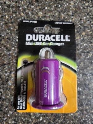 Duracell Mini USB Car Charger Purple New - Image 1 of 2