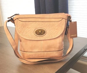 Lightweight Light Pink Crossbody Shoulder Bag Pockets Inside Out - Picture 1 of 8