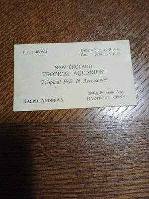 Rare 1940s New England Tropical Aquarium Franklin Ave Hartford Conn Ex. Cond! - Image 1 of 4