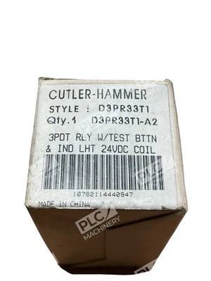 Cutler Hammer D3PR33T1 A2 3PDT RLY W/TEST BTTN & IND LHT 24VDC Coil Used - Image 1 of 4