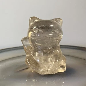 Smoky Quartz (carving) lucky cat standing, healing crystal - Picture 1 of 4