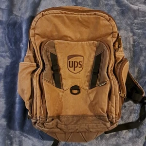 Dri Duck Brown Canvas Backpack UPS Logo - Picture 1 of 11