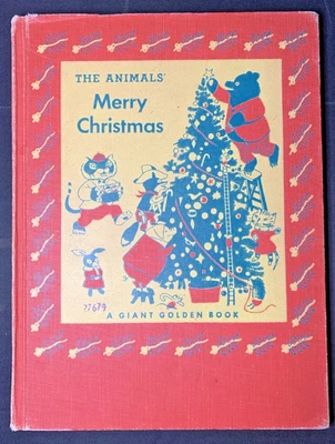 1950 HC The Animals' Merry Christmas Giant Golden Book Richard Scarry xlib RARE Foto 1 de 4