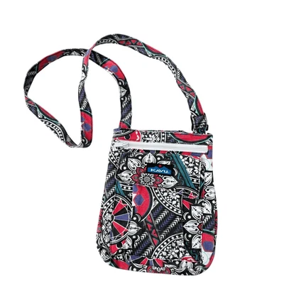KAVU Zippit Sling Shoulder Bag Crossbody Purse Red Purple Black - Image 1 of 4