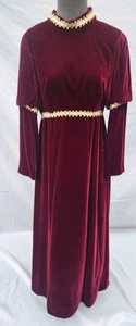 Vintage Medievil/Renassiance Style "Samt" Kleid mit Goldrand Gr. 13 (Kostüm) - Bild 1 von 7