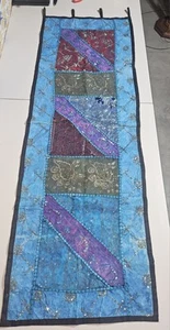 Vintage Boho Handmade Window Panel Or Tapestry With Attached Loops Unique - Picture 1 of 13