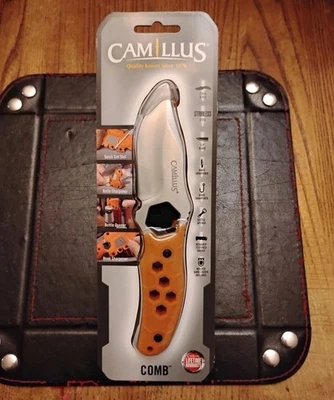Camillus Comb Fixed Blade Knife 3.5" 420 S.S. Blade GFN Handle Multi Use Sheath  - Image 1 of 4