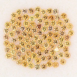 Runder natürlicher orange-gelber Saphir im Diamantschliff 99 Stck. 3,06 kt 1,8 mm Posten Edelstein - Bild 1 von 14