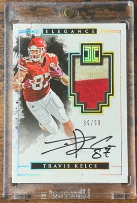 2016 Impeccable Travis Kelce Game Used Patch AUTO Autograph #69/99 Dirty - Image 1 of 2