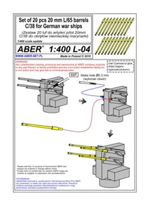 Aber - S 1:400 L-04 - Set de 20 pcs 20mm L/65 canons C/38 pour navires Allemands - Photo 1/1