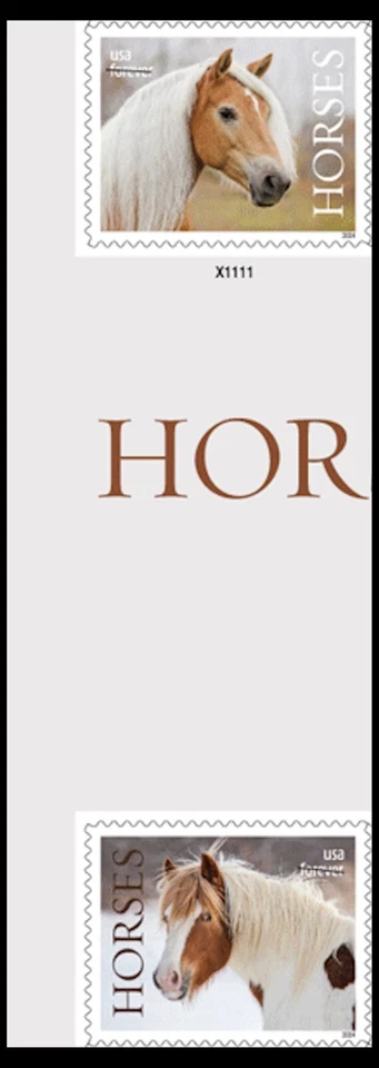 US 5891 5895 Horses F horz gutter plate pair MNH 2024 - Image 1 of 1