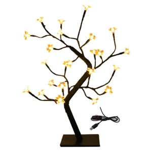 24/48 LED Cherry Blossom Tree/Maple Tree Light USB Powered Table Decoration Lamp - Picture 1 of 15
